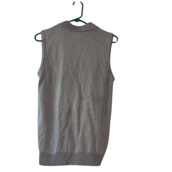 Sportfolio By Morris Gray Sleeveless Knit Sweater Vest Top Size S Made In USA - Picture 7 of 8